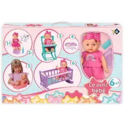LT Кукла Пишкаща Le Petit Bebe 30 см. с Легло, Стол за Хранене и Корито 98423 x6 LT Кукла Пишкаща Le Petit Bebe 30 см. с Легло, Стол за Хранене и Корито 98423 x6