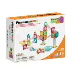 Магнитен конструктор Picasso писта за топчета Travel 60 части