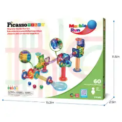 Магнитен конструктор Picasso с писта за топчета Marble Run 60 части