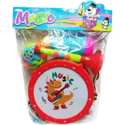 Барабан с микрофон, тромпет и маракас