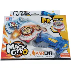 Бей блейд светещ с пистолет за изстрелване син Magic Giro