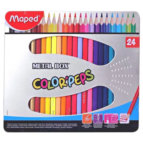 Цветни моливи Мапед MAPED COLOR'PEPS 24 цвята в метална кутия