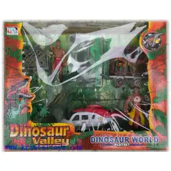 Детска играчка Комплект Динозаври и хеликоптер DINOSAUR VALLEY