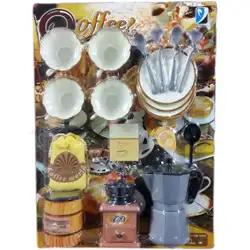 Детска играчка комплект Кафеварка, кафемелачка и сервиз за кафе
