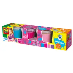 Детска играчка SES - Бои за рисуване с пръсти, 4 цвята, за момиче