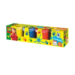 Детска играчка SES - Бои за рисуване с пръсти, 4 цвята