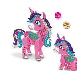 Детска играчка SES - Диамантена живопис: 3D еднорози