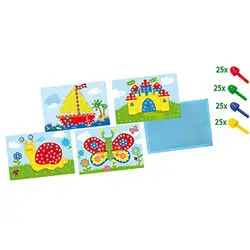 Детска играчка SES - Дъска за мозайка с карти