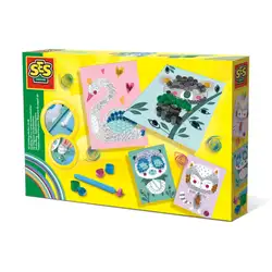 Детска играчка SES - Картички с 3D стикер за квилинг