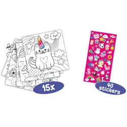 Детска играчка SES - Книжка за оцветяване, еднорог