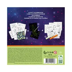 Детска играчка SES - Книжка за оцветяване, светеща в тъмното 3 в 1