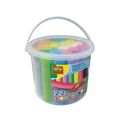 Детска играчка SES - Кофа с тебешири, 22 броя