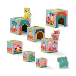 Детска играчка SES - Кула блокове с фигури на животни