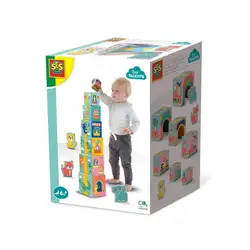 Детска играчка SES - Кула блокове с фигури на животни