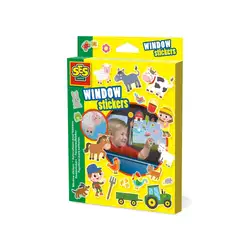 Детска играчка SES - Стикери за прозорец, Ферма
