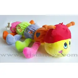 Детска плюшена играчка дрънкалка Гъсеница