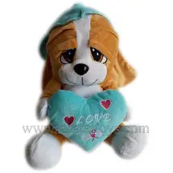 Детска плюшена играчка Куче със сърце Love