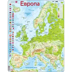 Детски пъзел Карта на Европа, 48 части, Ларсен Larsen
