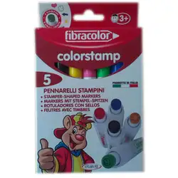 Fibracolor Флумастри 5 цвята + печати
