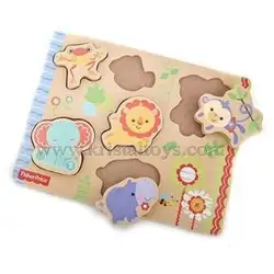 Fisher Price Дървен пъзел с форми на животни