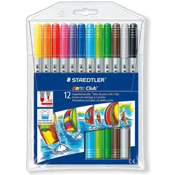 Флумастри Щадлер Staedtler NC 320, двувърхи, 12 цвята