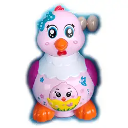 Кокошка с яйца, детска занимателна играчка със светлина и звук