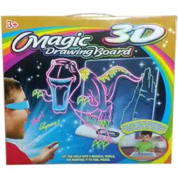 Светеща магическа дъска 3D, комплект за рисуване