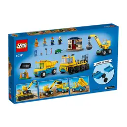 Лего Строителни камиони и кран с разбиваща топка Lego City 60391