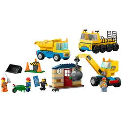 Лего Строителни камиони и кран с разбиваща топка Lego City 60391