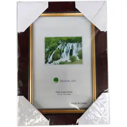 Луксозна вертикална рамка за снимка, дървена със златен кант