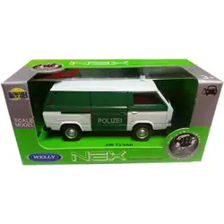 Метална кола с отварящи се врати Volkswagen T3 Van Polizei Welly