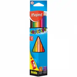 Моливи 12 цвята Мапед MAPED триъгълни с острилка