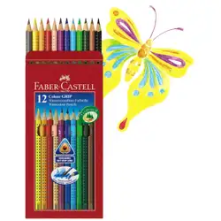 Моливи Фабел Кастел Faber Castell 12 цвята + острилка FC JUNIOR GRIP