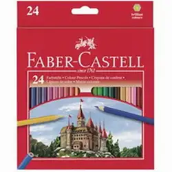 Моливи Замък Фабел Кастел Faber Castell 24 цвята + острилка