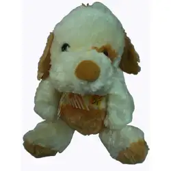 Плюшена играчка Куче с панделка и цвете