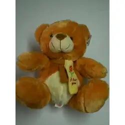 Плюшена играчка Мече с бродиран шал