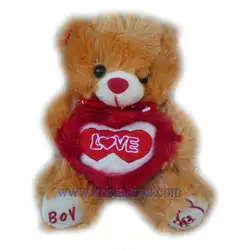 Плюшено мече със сърце Love - момче