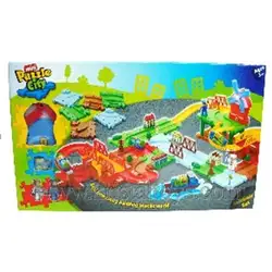 PUZZLE CITY Конструктoр ЖП Гара с мост и вятърна мелница 27006