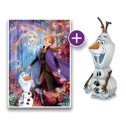 Пъзел 104 части + 3D Замръзналото кралство Frozen Клементони Clementoni 20170