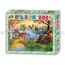 Пъзел 200 елемента Четири сезона с мечка и сърна