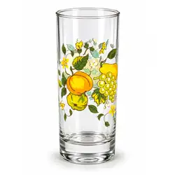 Стъклена чаша с декор грозде