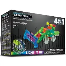 Светещ конструктор 4 в 1 - Булдозер LASER PEGS Светещ конструктор 4 в 1 - Булдозер LASER PEGS