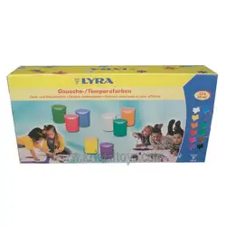 Темперни боички Lyra, 12 цвята x 25 ml